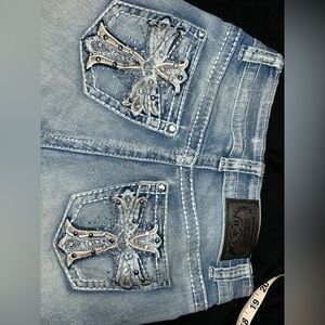 Embellished Blue Jean shorts